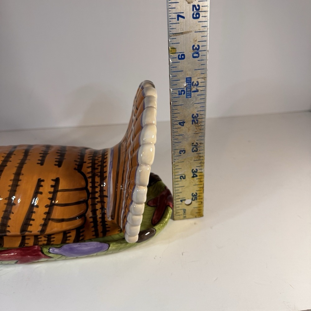 VTG Department 56 Turkey Butter Dish Thanksgiving Harvest Leaves Autumn Mint - Picture 7 of 8